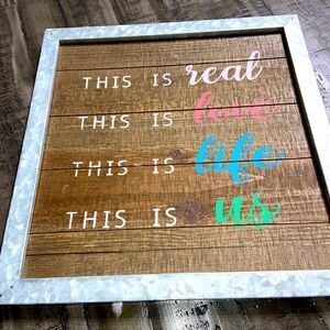 Love quotes metal and faux wood wall decor hanging